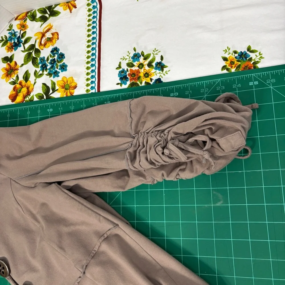 neon buddha Whimsigoth Button-Front Long Lightweight Trench Coat Cotton Tunic - Picture 9 of 9